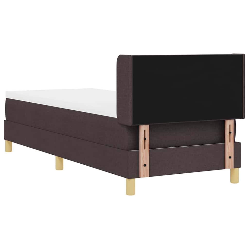 vidaXL Łóżko sprężynowe z materacem Ciemny brąz 200 x 80 cm tkanina