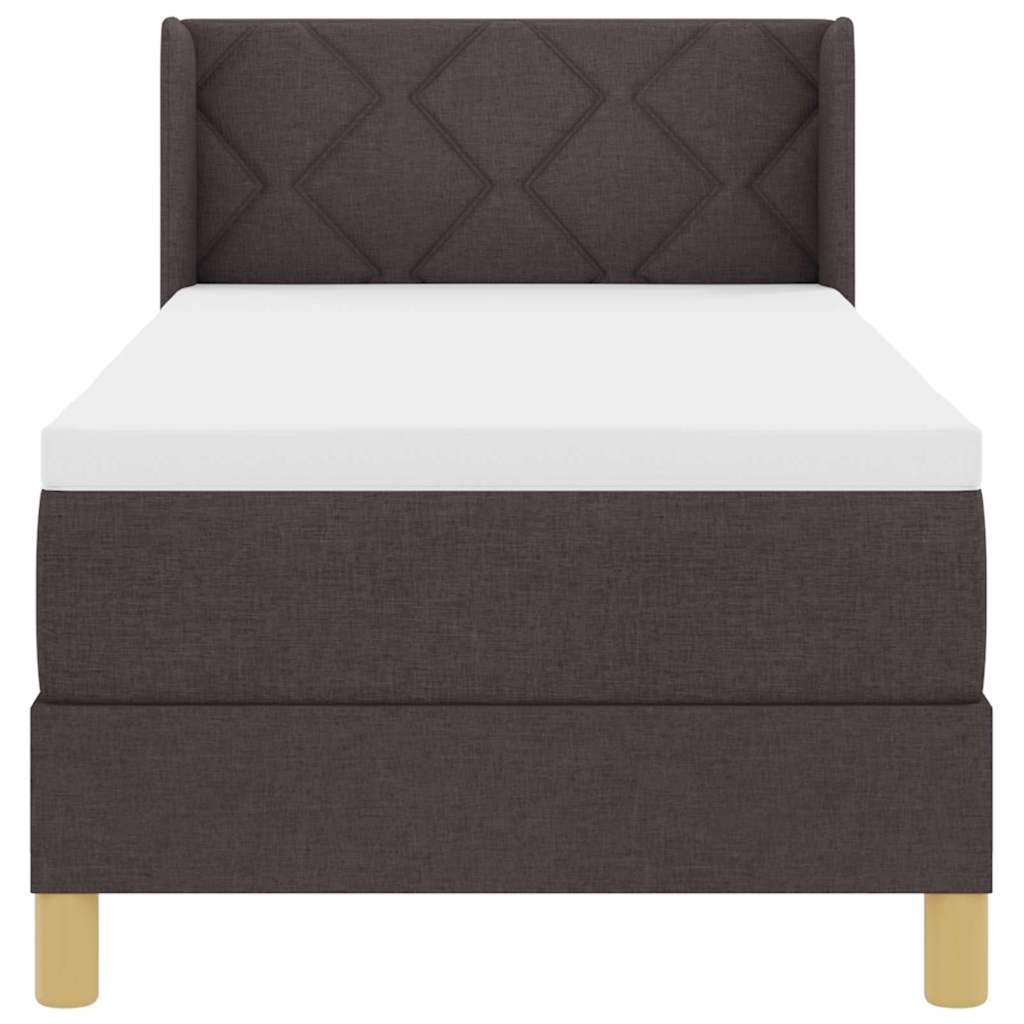 vidaXL Łóżko sprężynowe z materacem Ciemny brąz 200 x 80 cm tkanina