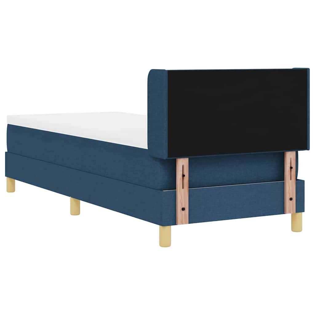 vidaXL Łóżko sprężynowe Z zagłówkiem Niebieski 200 x 80 cm tkanina