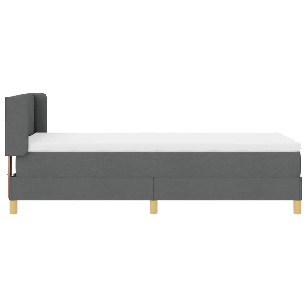 vidaXL Łóżko sprężynowe z materacem Ciemnoszary 190 x 90 cm Poliester