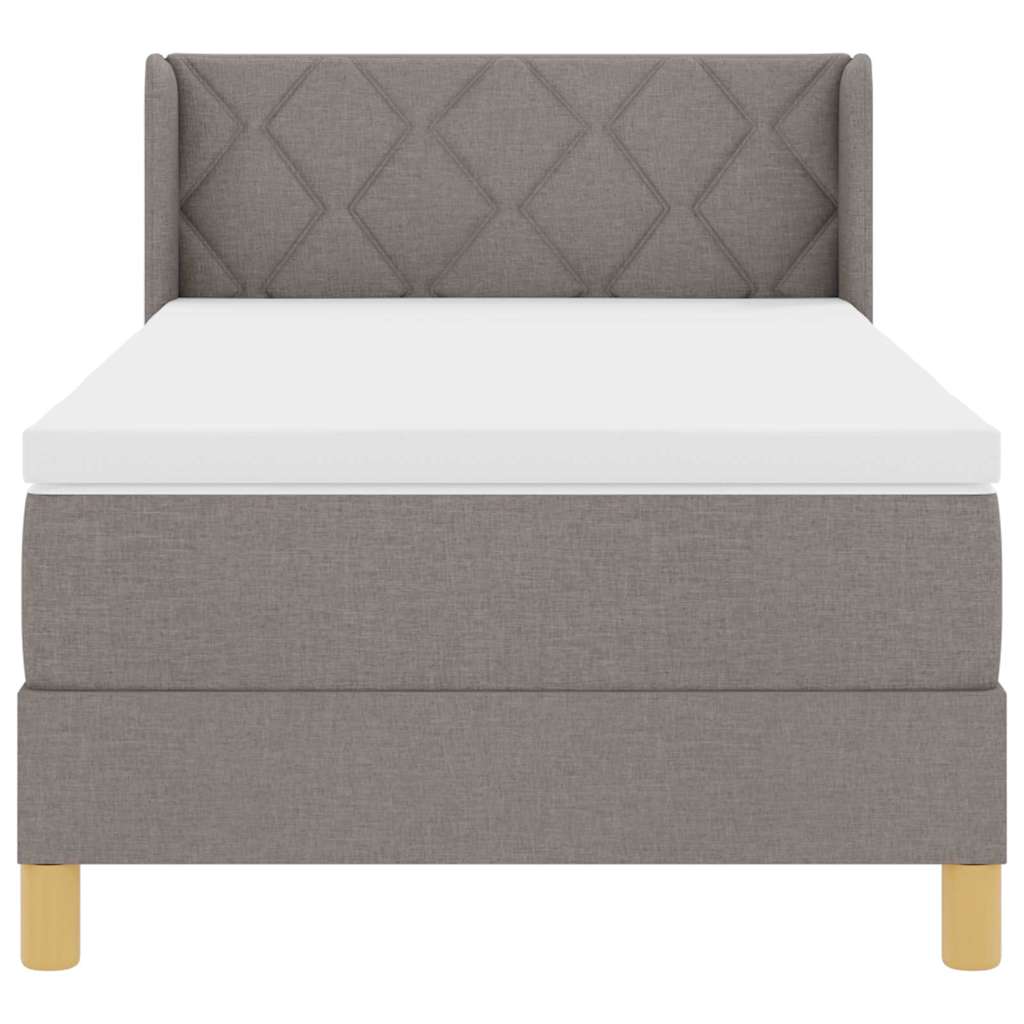 vidaXL Łóżko sprężynowe z materacem Ciemnoszary 200 x 90 cm tkanina