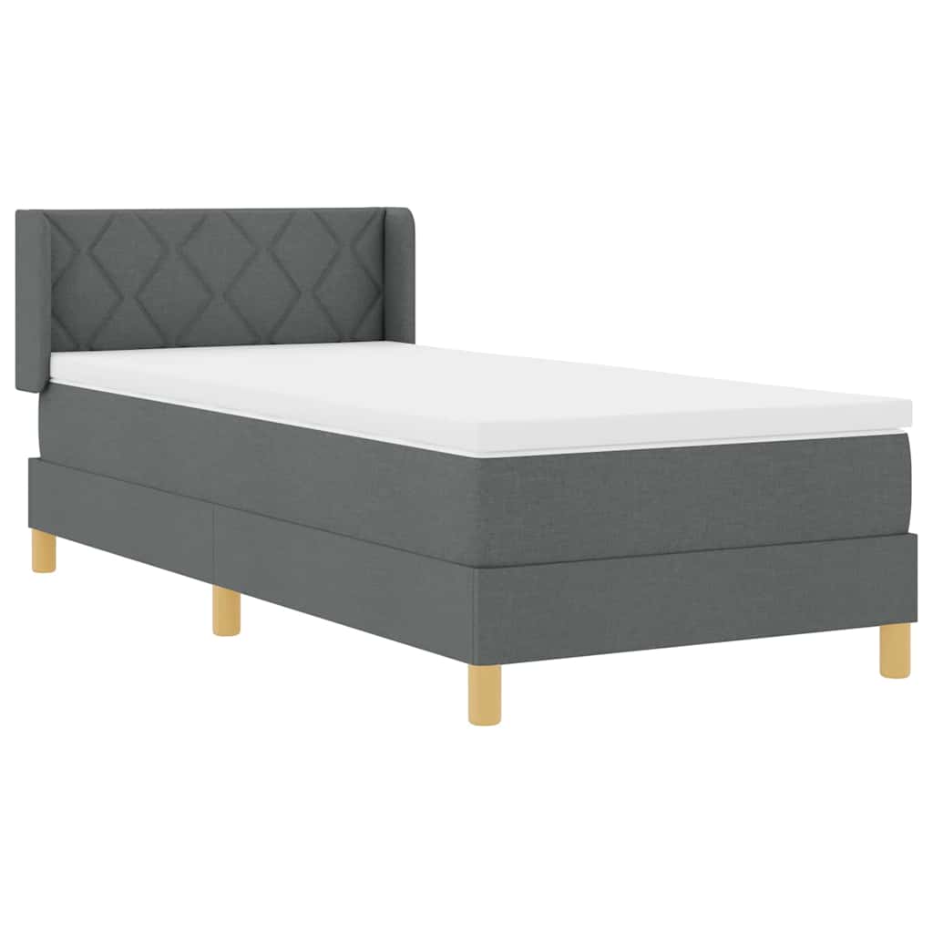 vidaXL Łóżko sprężynowe z materacem Ciemnoszary 200 x 100 cm tkanina