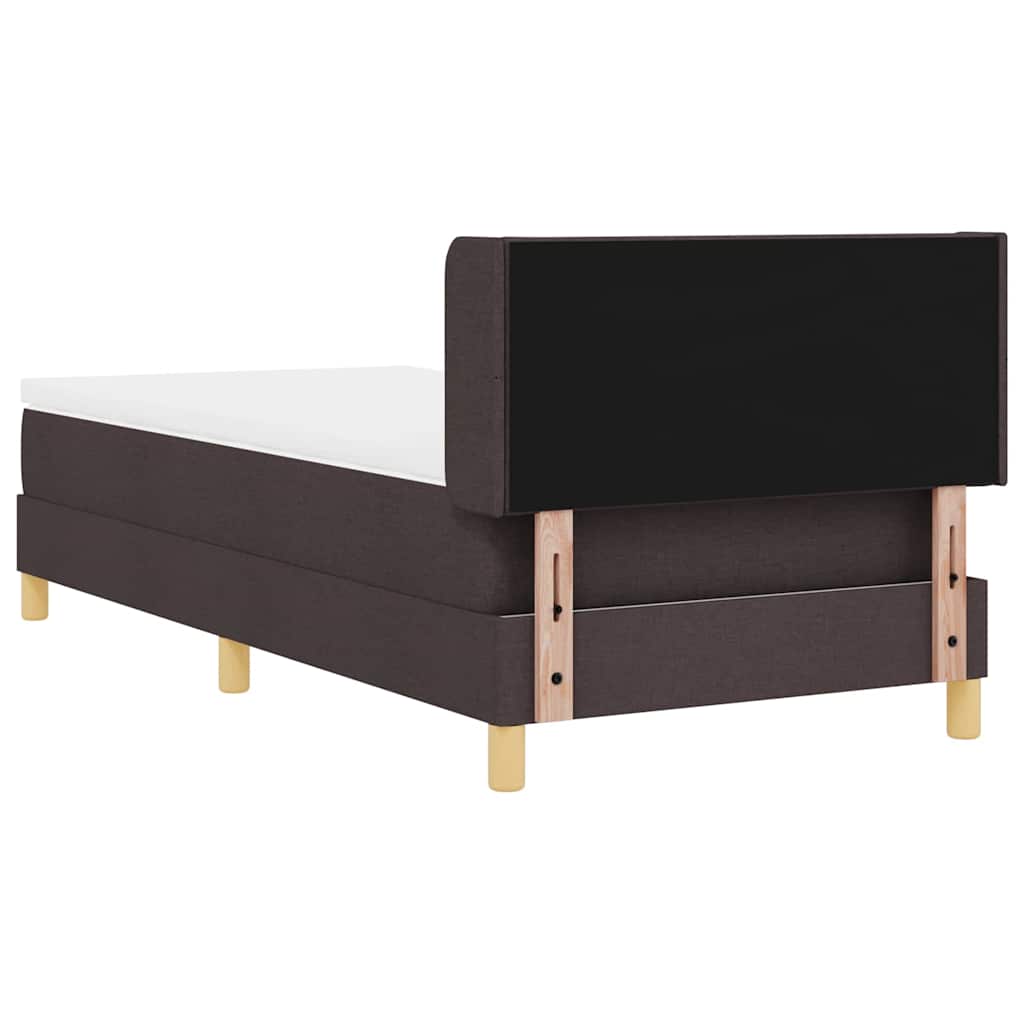 vidaXL Łóżko sprężynowe z materacem Ciemny brąz 200 x 100 cm tkanina