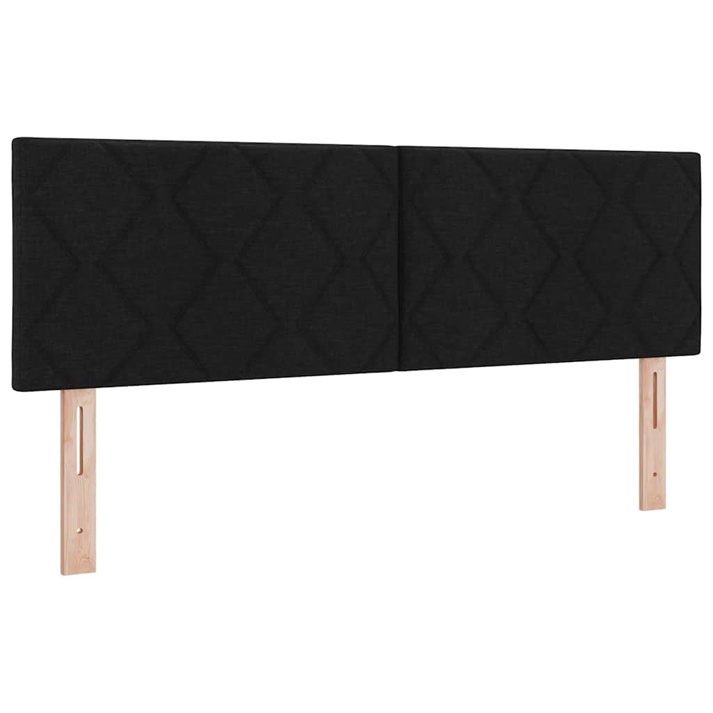 vidaXL Łóżko sprężynowe Z zagłówkiem Czarny 190 x 140 cm tkanina
