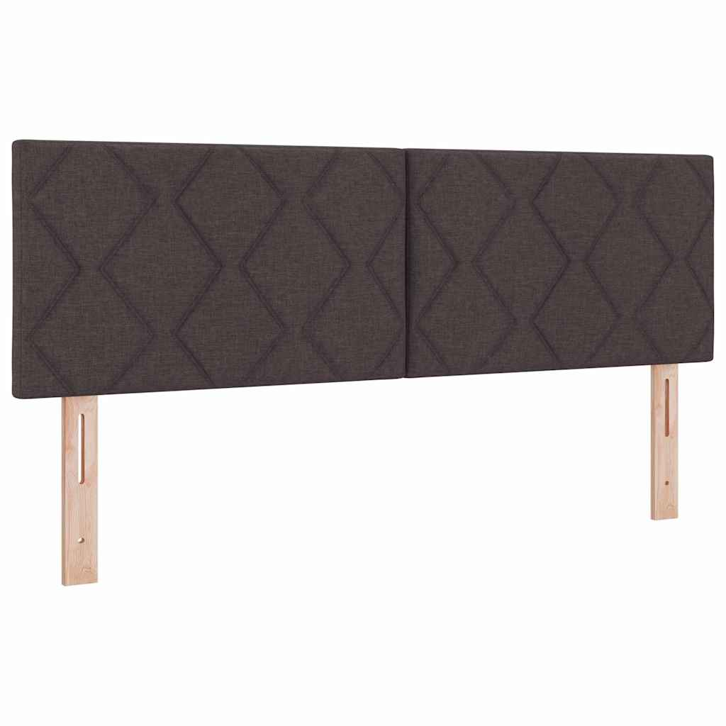vidaXL Łóżko sprężynowe Z zagłówkiem Ciemny brąz 200 x 140 cm tkanina