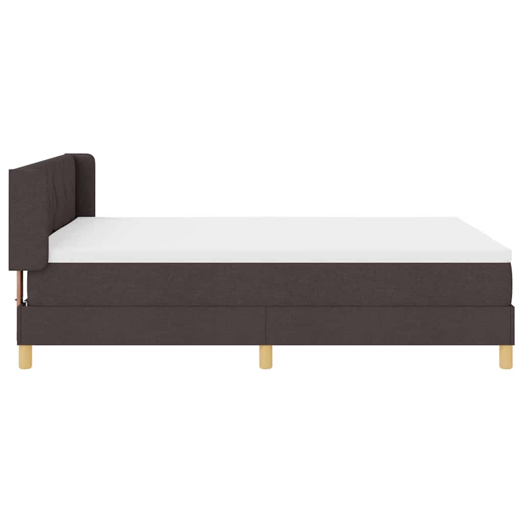 vidaXL Łóżko sprężynowe Z zagłówkiem Ciemny brąz 200 x 140 cm tkanina