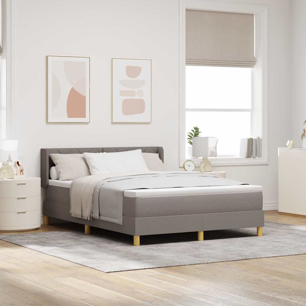 vidaXL Łóżko sprężynowe Z zagłówkiem Ciemnoszary 200 x 140 cm tkanina