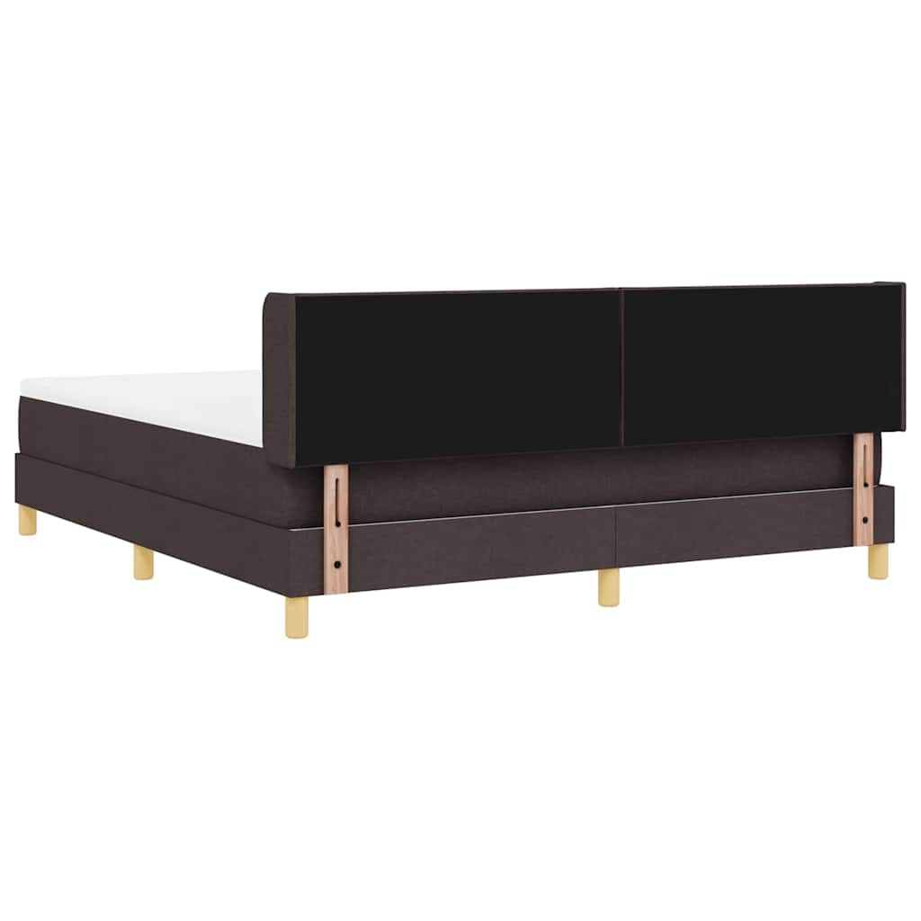 vidaXL Łóżko sprężynowe Z zagłówkiem Ciemny brąz 200 x 180 cm tkanina