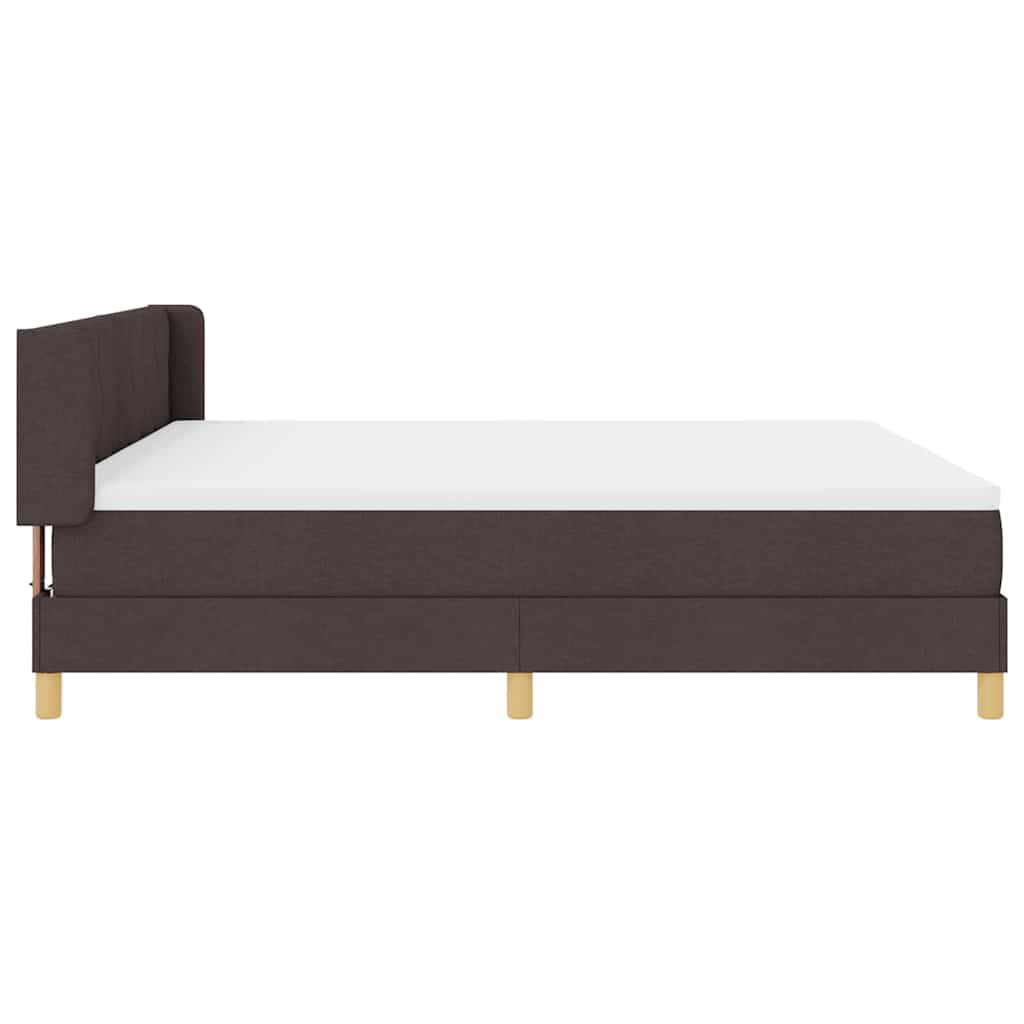 vidaXL Łóżko sprężynowe Z zagłówkiem Ciemny brąz 200 x 180 cm tkanina
