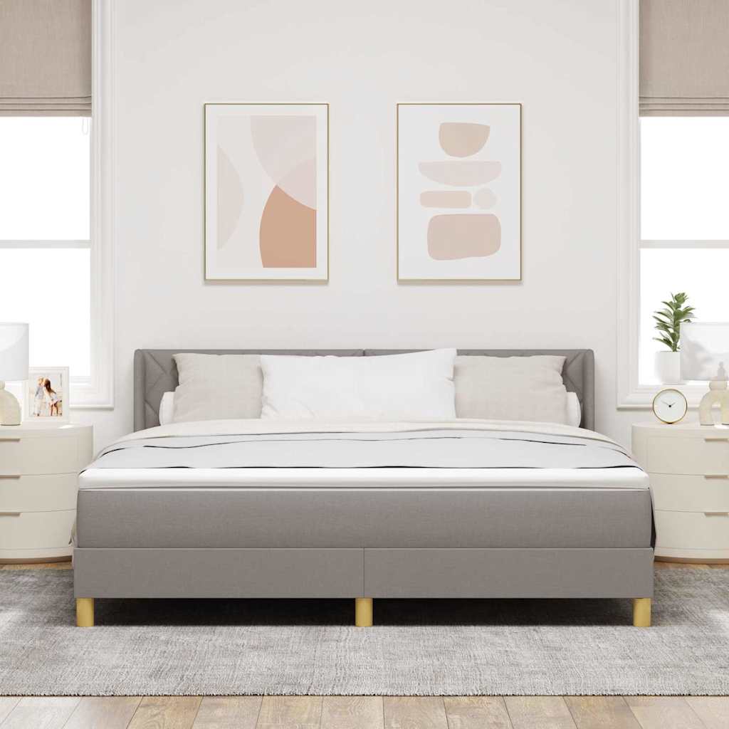 vidaXL Łóżko sprężynowe Z zagłówkiem Ciemnoszary 200 x 180 cm tkanina