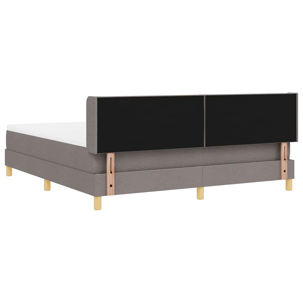 vidaXL Łóżko sprężynowe Z zagłówkiem Ciemnoszary 200 x 180 cm tkanina