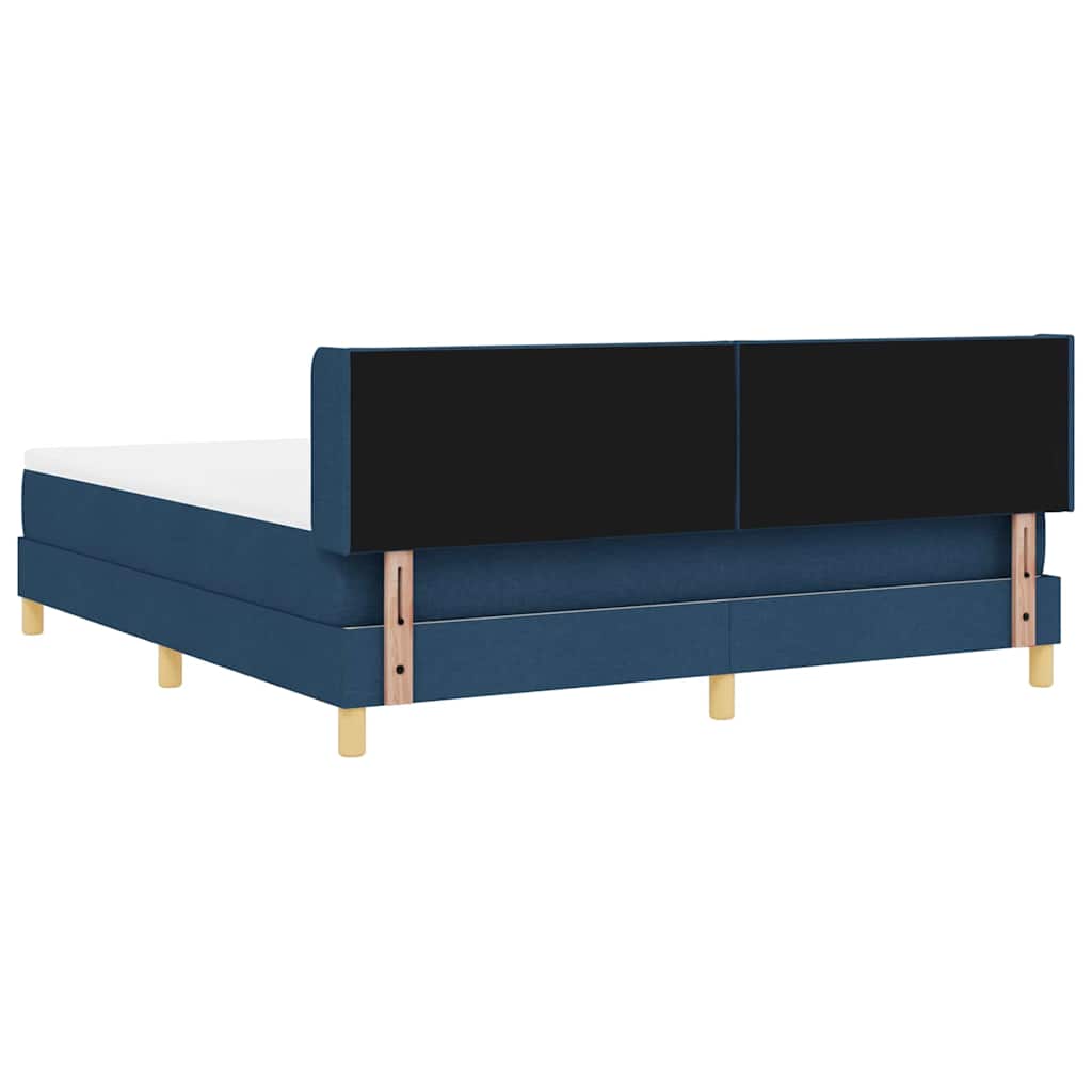 vidaXL Łóżko sprężynowe Z zagłówkiem Niebieski 200 x 180 cm tkanina