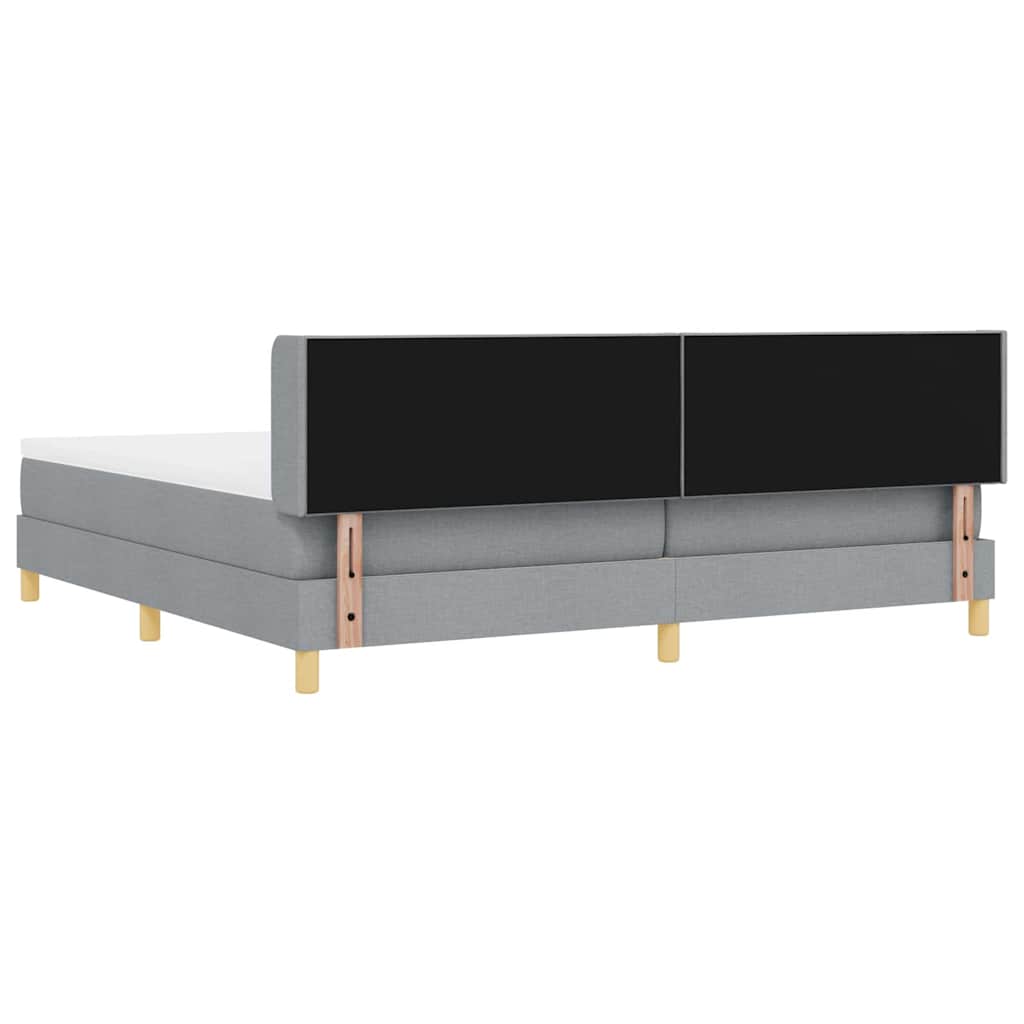 vidaXL Łóżko sprężynowe z materacem Jasnoszary 200 x 200 cm tkanina
