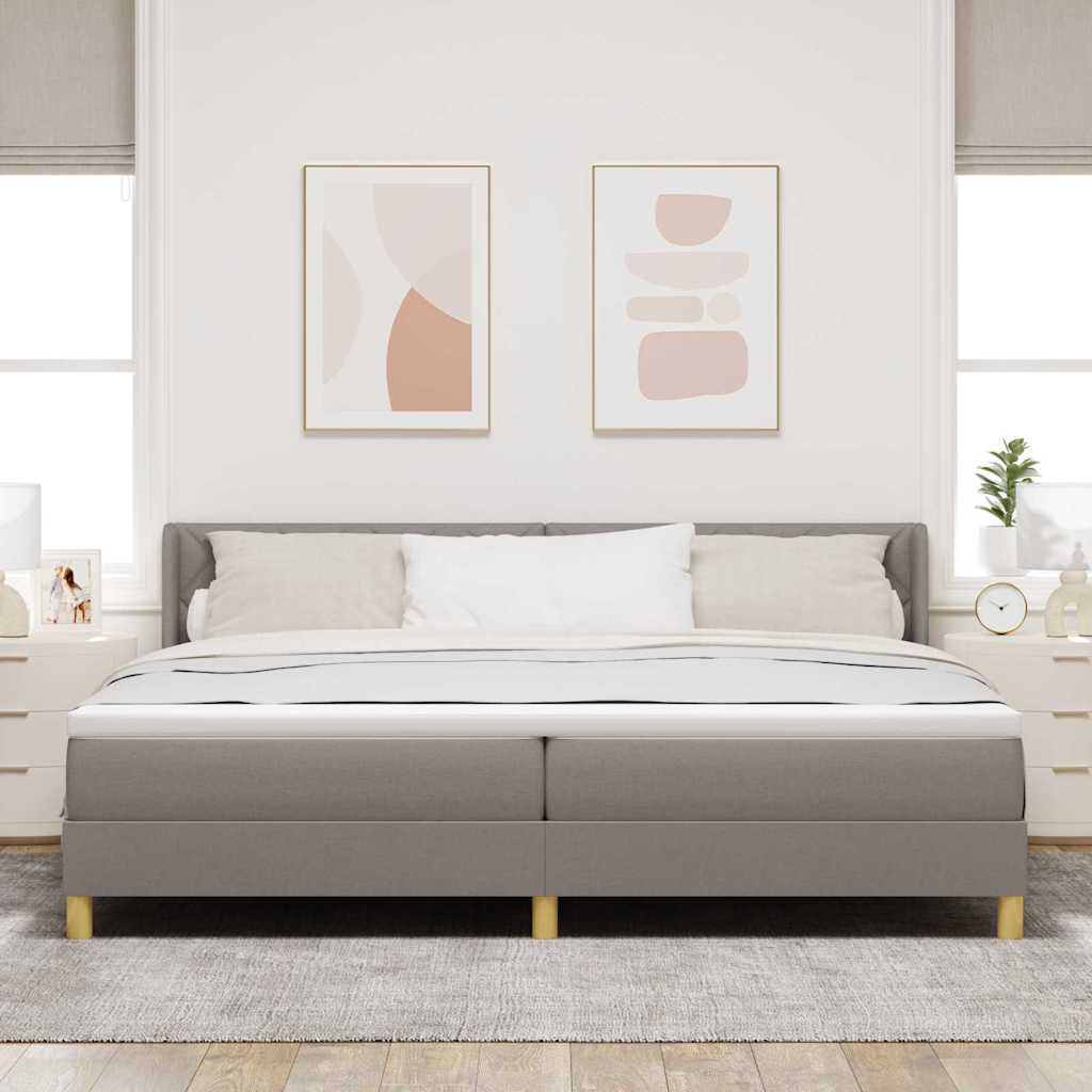 vidaXL Łóżko sprężynowe z materacem Ciemnoszary 200 x 200 cm tkanina