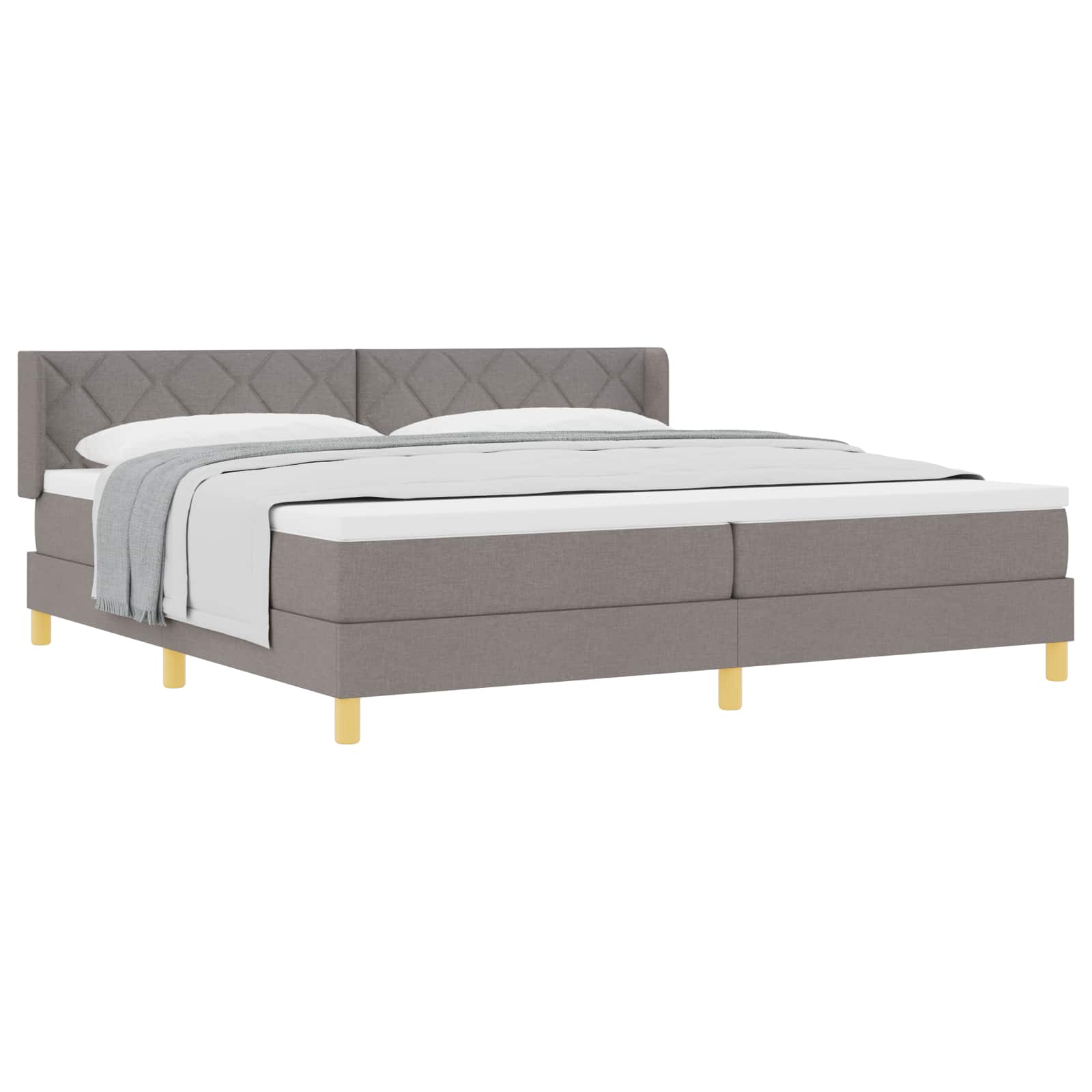 vidaXL Łóżko sprężynowe z materacem Ciemnoszary 200 x 200 cm tkanina