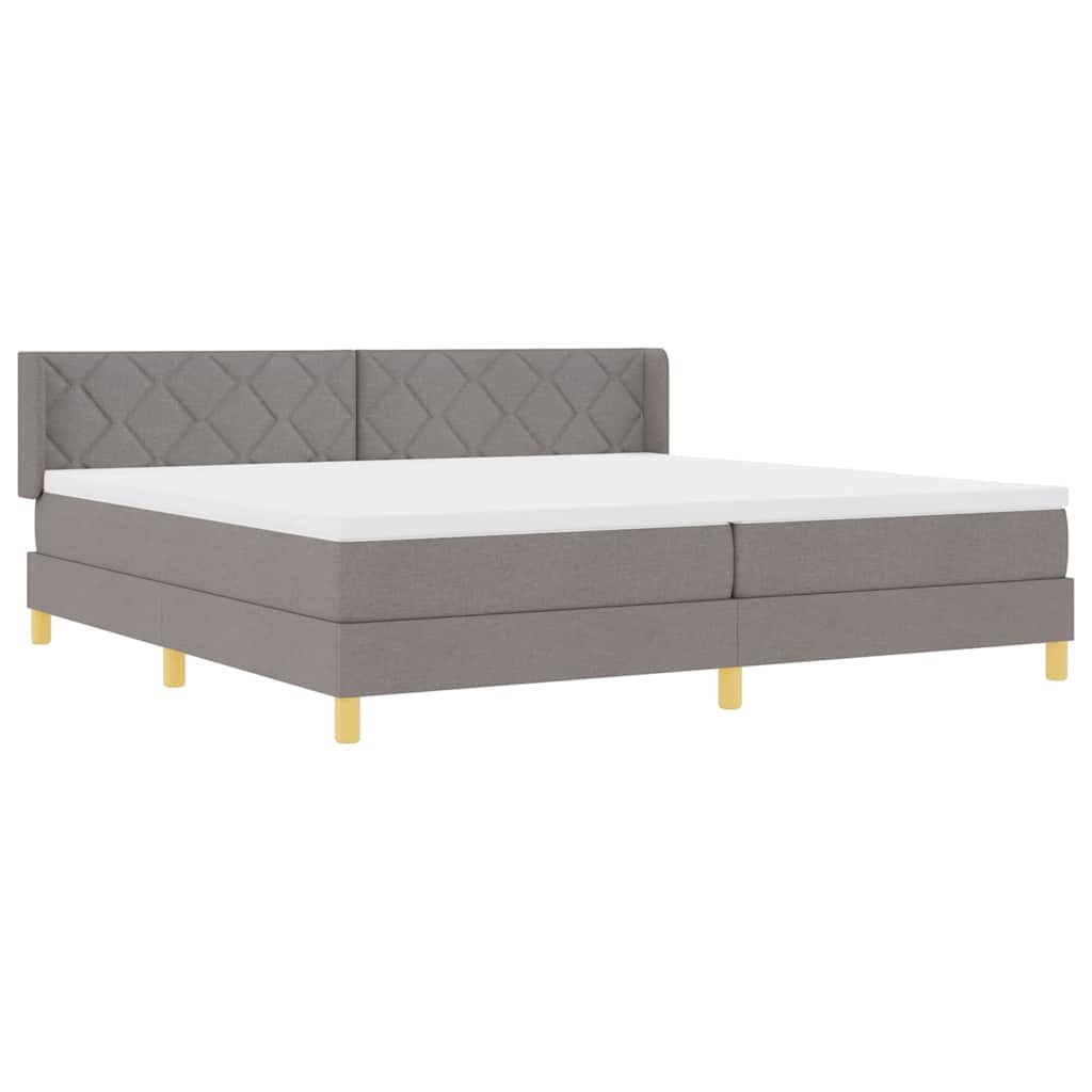 vidaXL Łóżko sprężynowe z materacem Ciemnoszary 200 x 200 cm tkanina