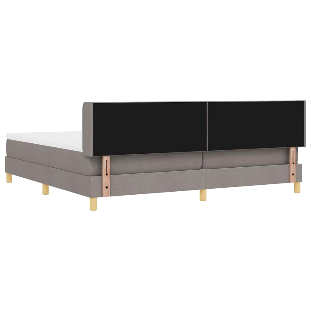 vidaXL Łóżko sprężynowe z materacem Ciemnoszary 200 x 200 cm tkanina