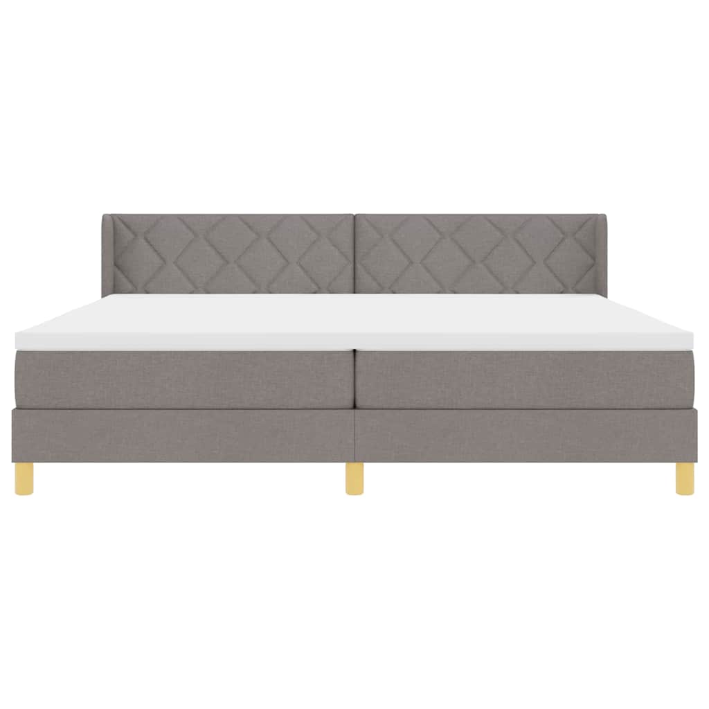 vidaXL Łóżko sprężynowe z materacem Ciemnoszary 200 x 200 cm tkanina
