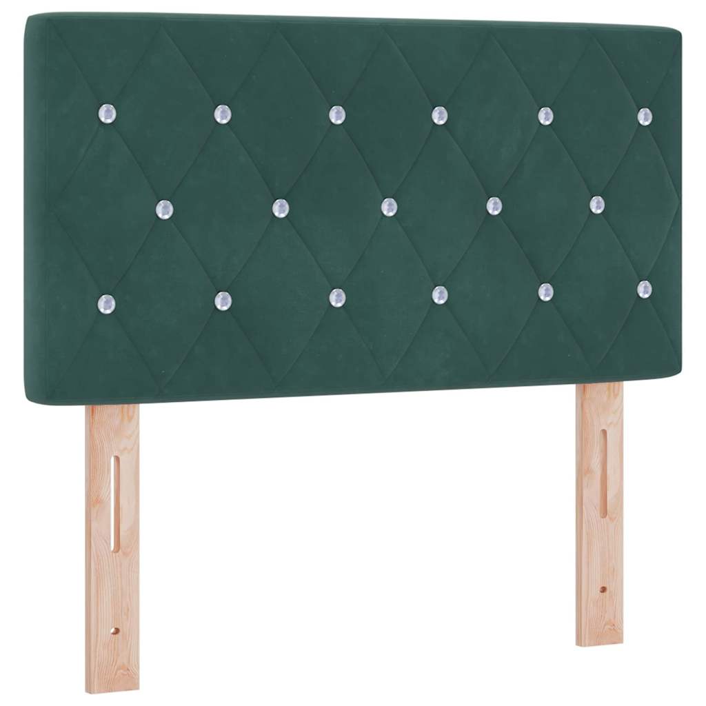 vidaXL Łóżko sprężynowe Z zagłówkiem Ciemna zieleń 200 x 80 cm Aksamit