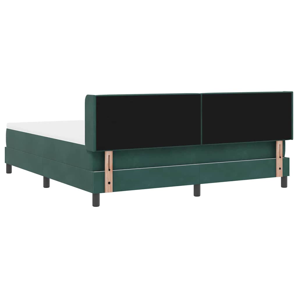vidaXL Łóżko sprężynowe Ciemna zieleń 200 x 180 cm Aksamit