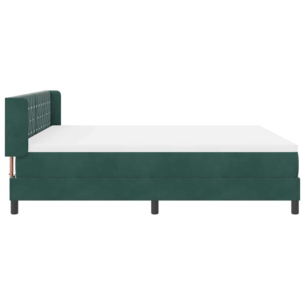 vidaXL Łóżko sprężynowe Ciemna zieleń 200 x 180 cm Aksamit