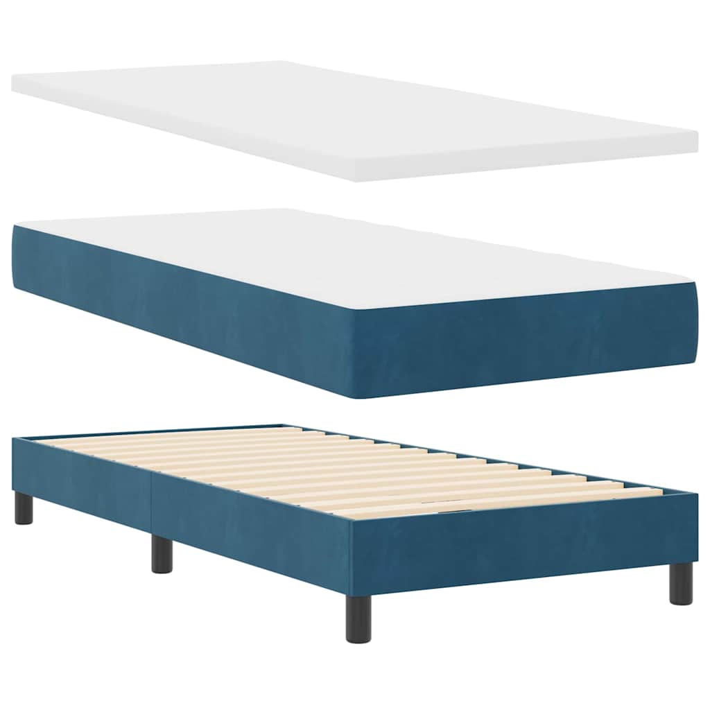 vidaXL Łóżko sprężynowe Ciemnoniebieski 200 x 80 cm Aksamit
