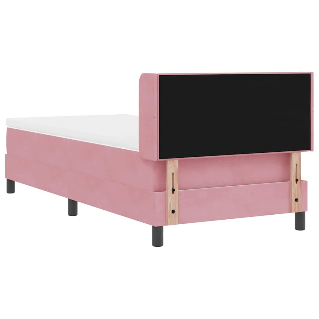 vidaXL Łóżko sprężynowe Z zagłówkiem Różowy 200 x 80 cm Aksamit