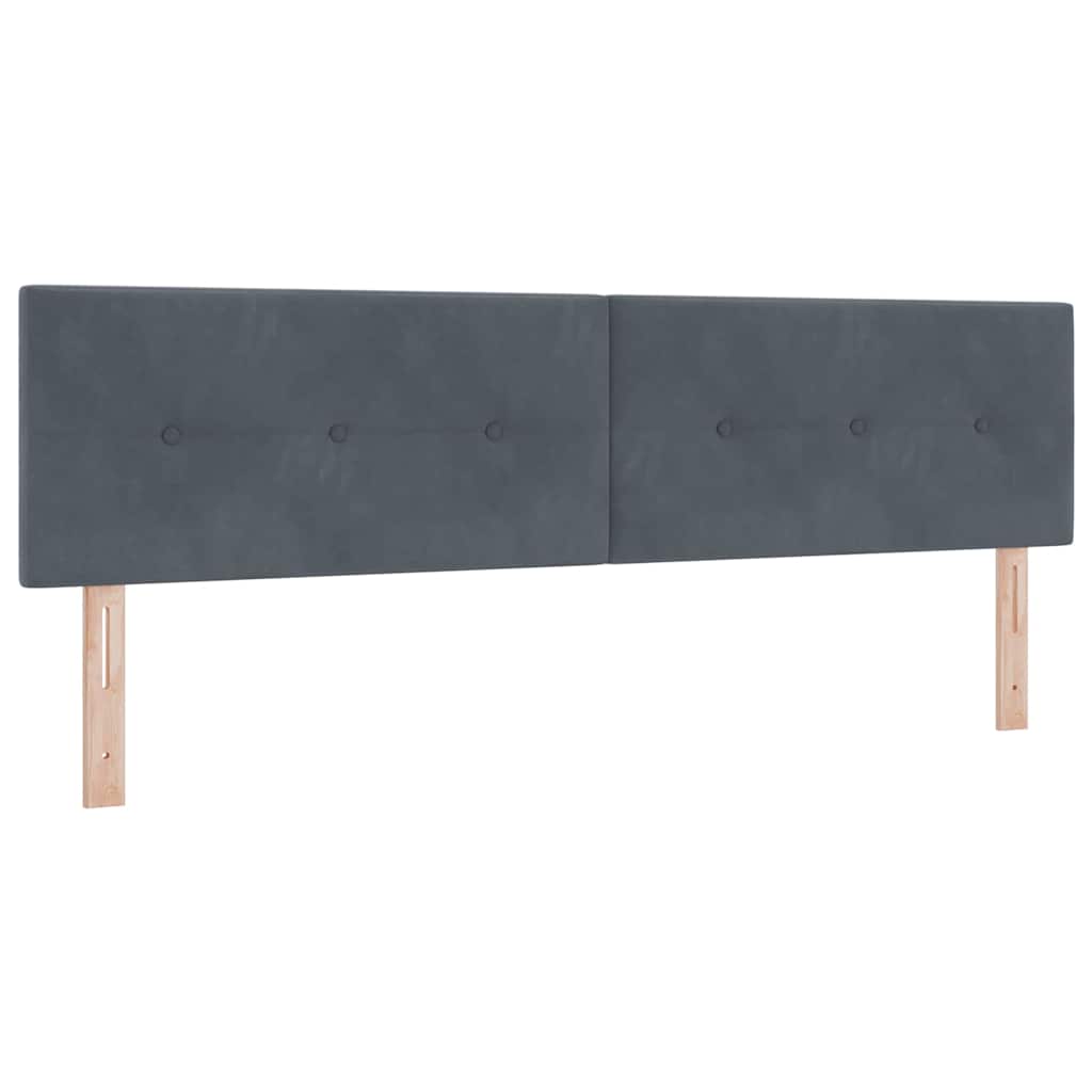 vidaXL Łóżko sprężynowe Z zagłówkiem Ciemnoszary 200 x 180 cm Aksamit