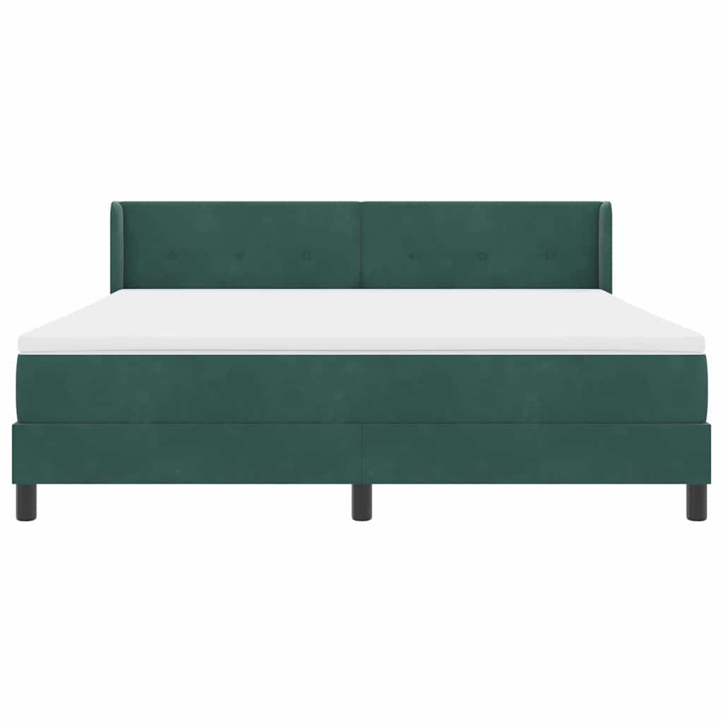 vidaXL Łóżko sprężynowe Ciemna zieleń 200 x 180 cm Aksamit