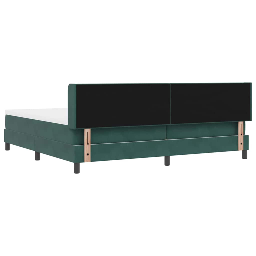 vidaXL Łóżko sprężynowe Ciemna zieleń 200 x 200 cm Aksamit