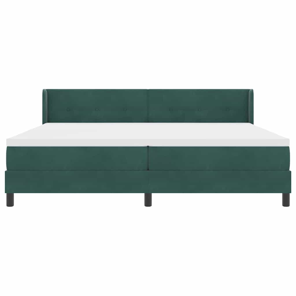 vidaXL Łóżko sprężynowe Ciemna zieleń 200 x 200 cm Aksamit