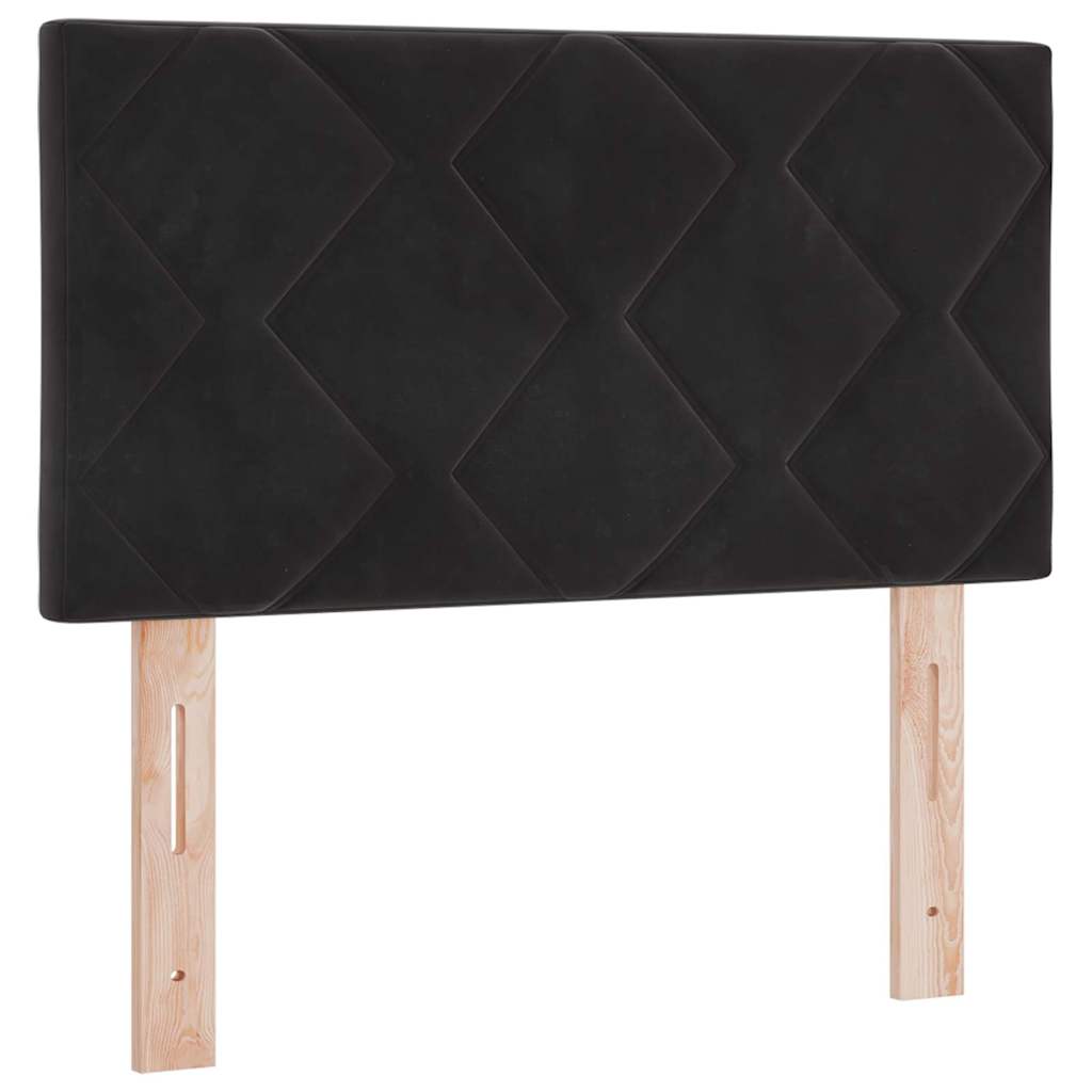 vidaXL Łóżko sprężynowe Z zagłówkiem Czarny 200 x 80 cm Aksamit