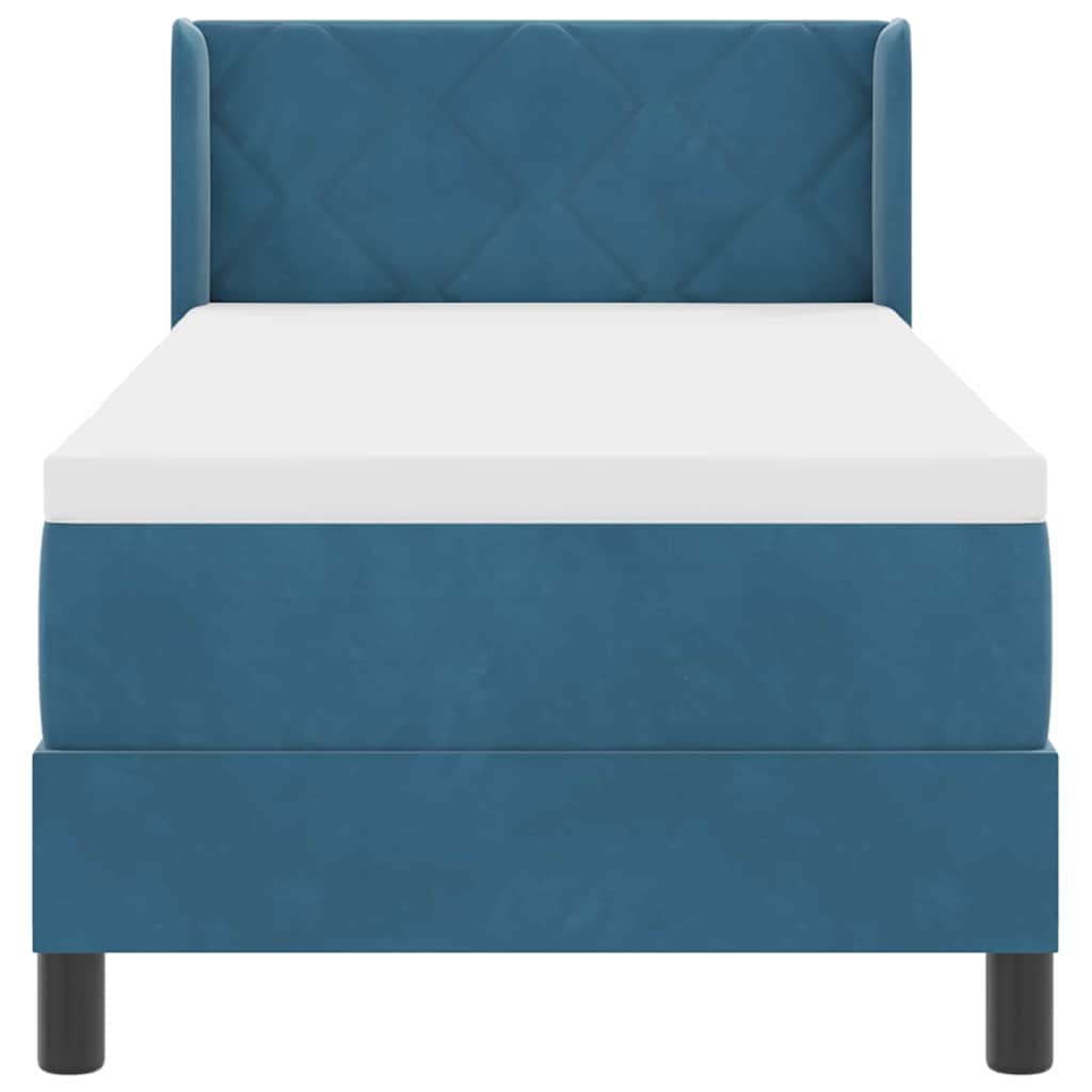 vidaXL Łóżko sprężynowe Ciemnoniebieski 200 x 80 cm Aksamit