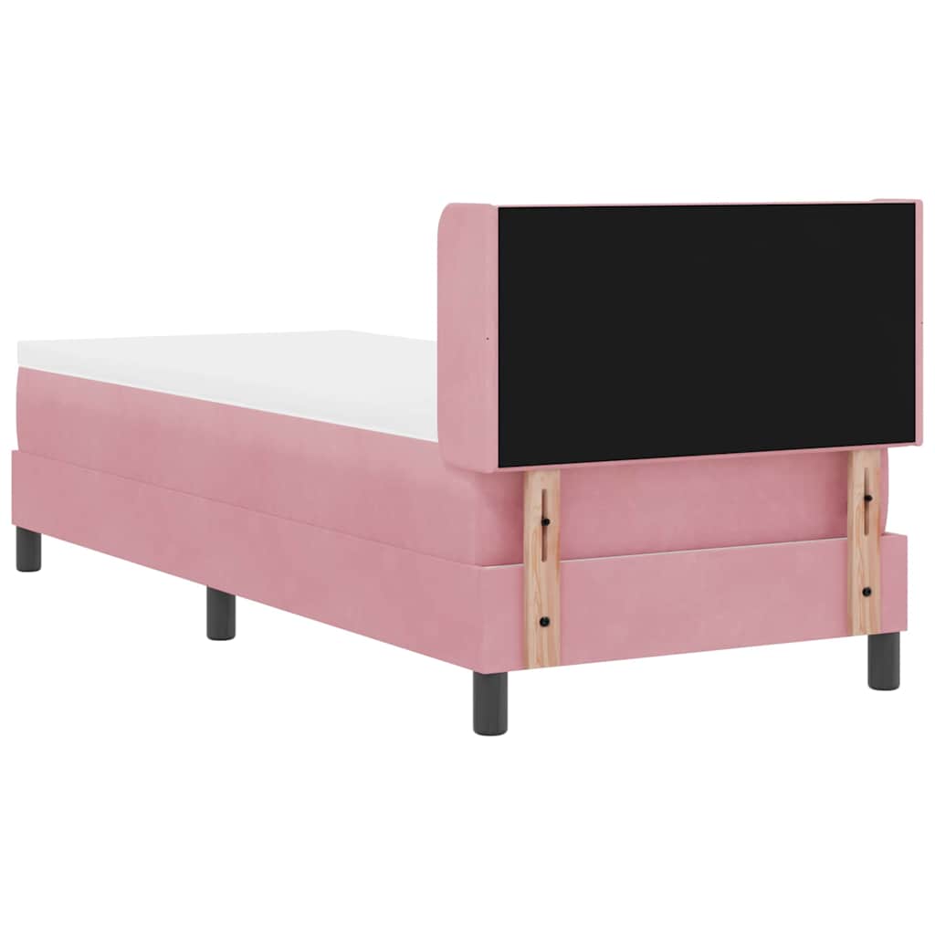 vidaXL Łóżko sprężynowe Z zagłówkiem Różowy 200 x 80 cm Aksamit