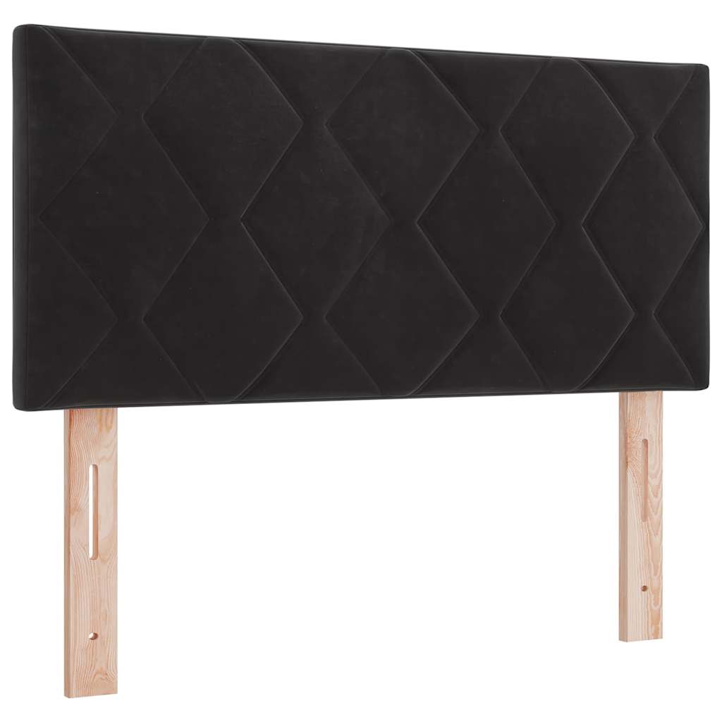 vidaXL Łóżko sprężynowe Z zagłówkiem Czarny 200 x 90 cm Aksamit