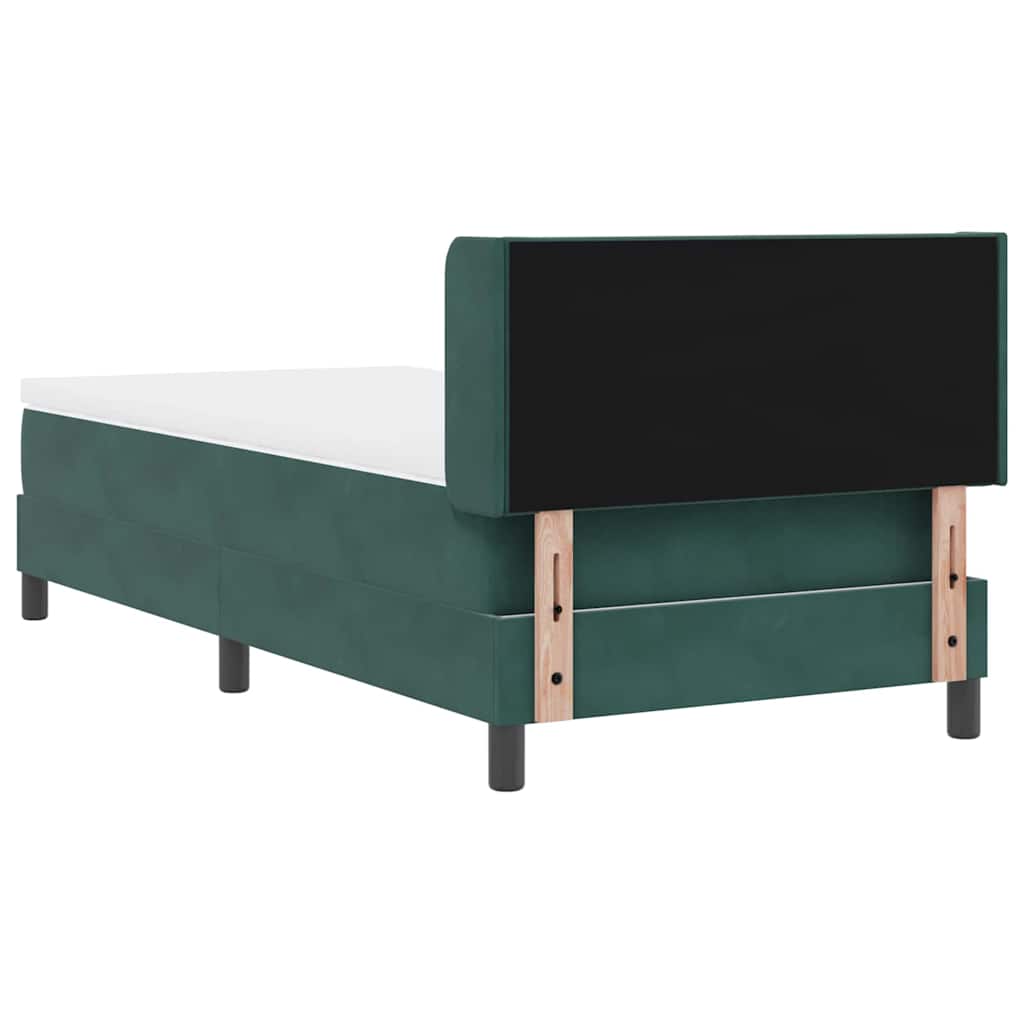 vidaXL Łóżko sprężynowe Ciemna zieleń 200 x 100 cm Aksamit