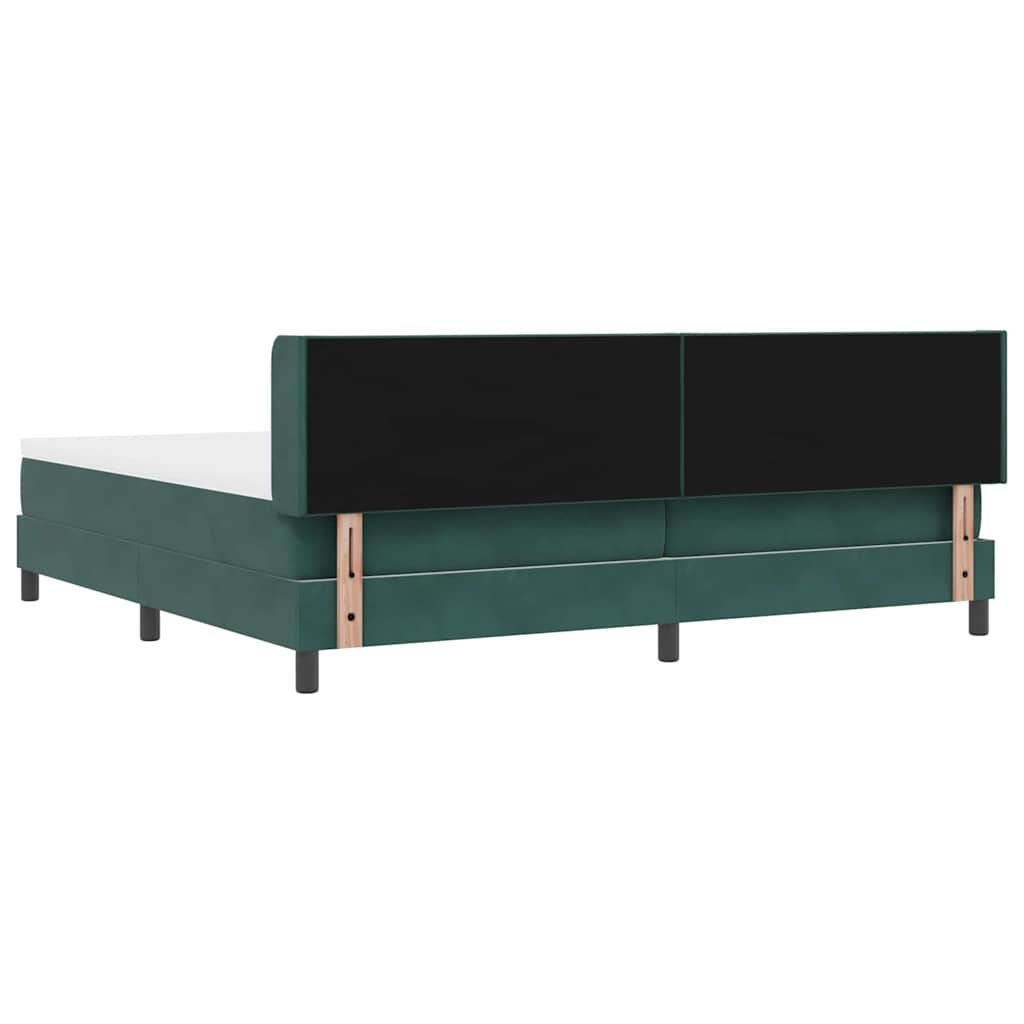 vidaXL Łóżko sprężynowe Ciemna zieleń 200 x 200 cm Aksamit