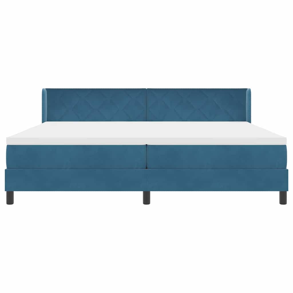 vidaXL Łóżko sprężynowe Ciemnoniebieski 200 x 200 cm Aksamit