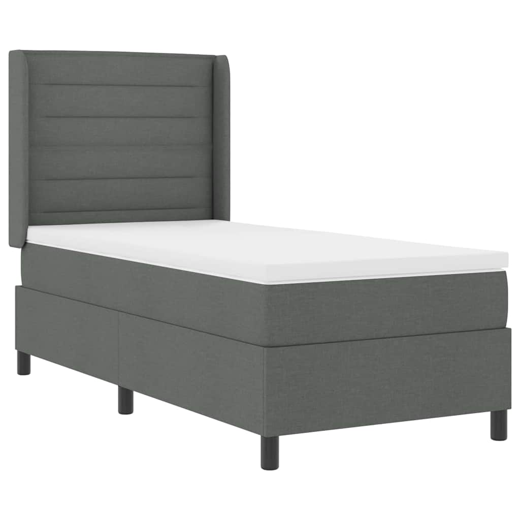 vidaXL Łóżko sprężynowe z materacem Ciemnoszary 200 x 80 cm tkanina