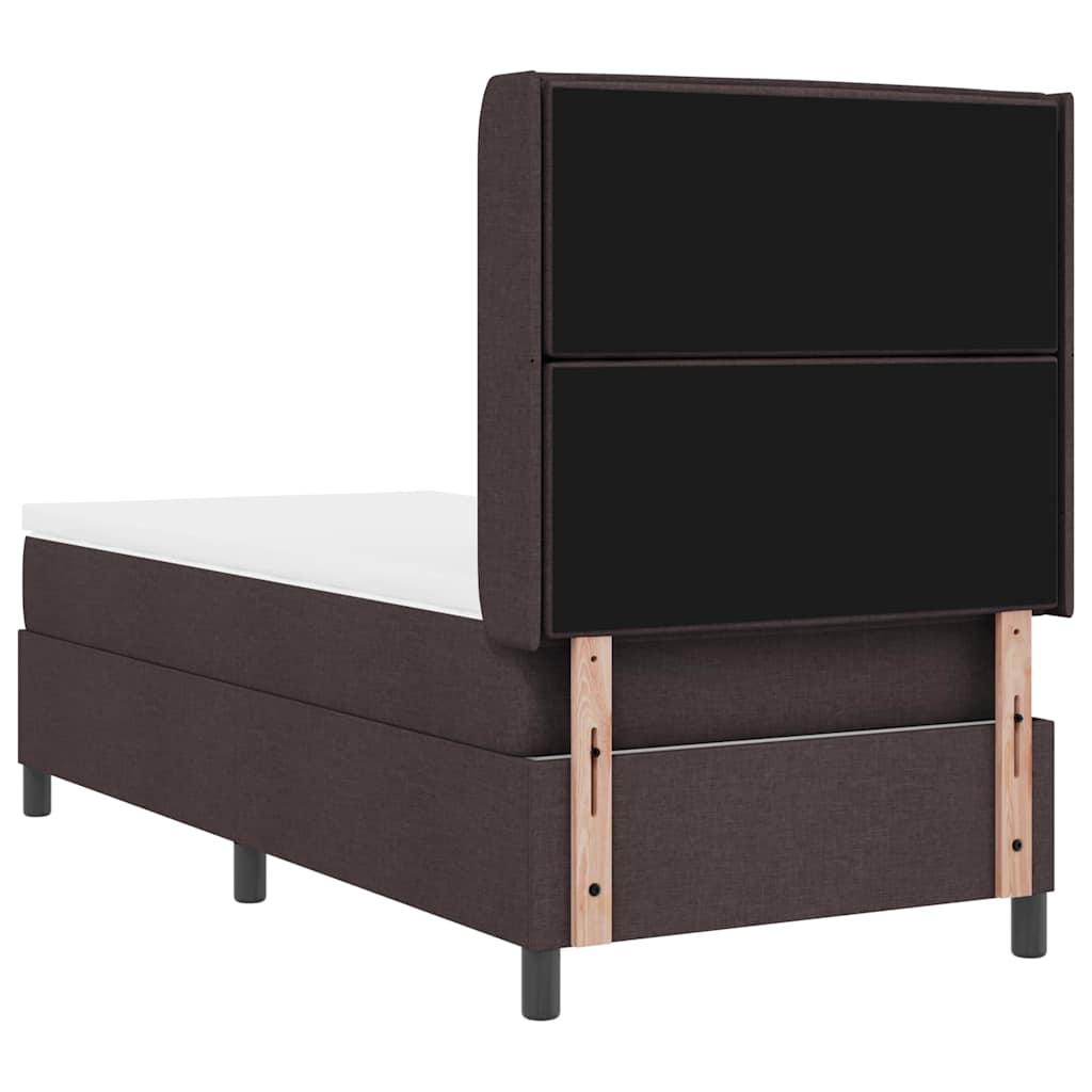 vidaXL Łóżko sprężynowe z poduszką Ciemny brąz 200 x 80 cm tkanina