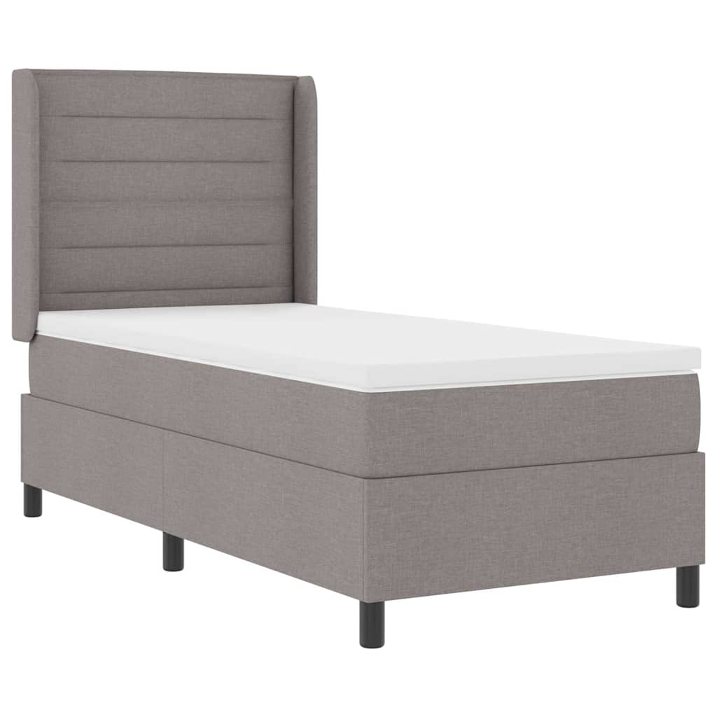vidaXL Łóżko sprężynowe z poduszką Ciemnoszary 200 x 90 cm tkanina