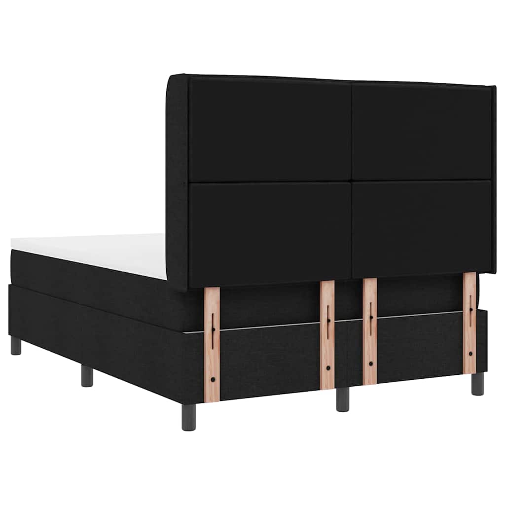 vidaXL Łóżko sprężynowe z materacem Czarny 200 x 140 cm tkanina