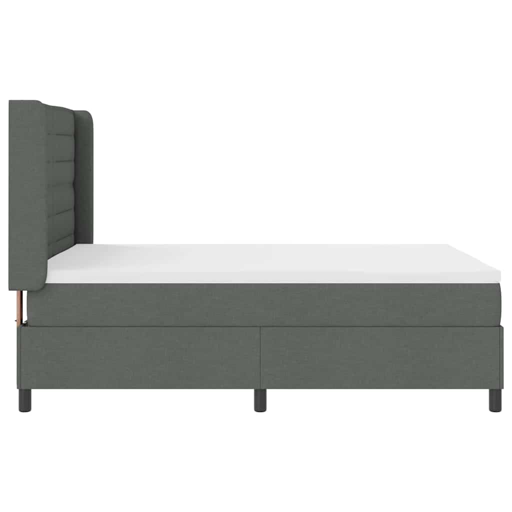 vidaXL Łóżko sprężynowe z materacem Ciemnoszary 200 x 160 cm tkanina