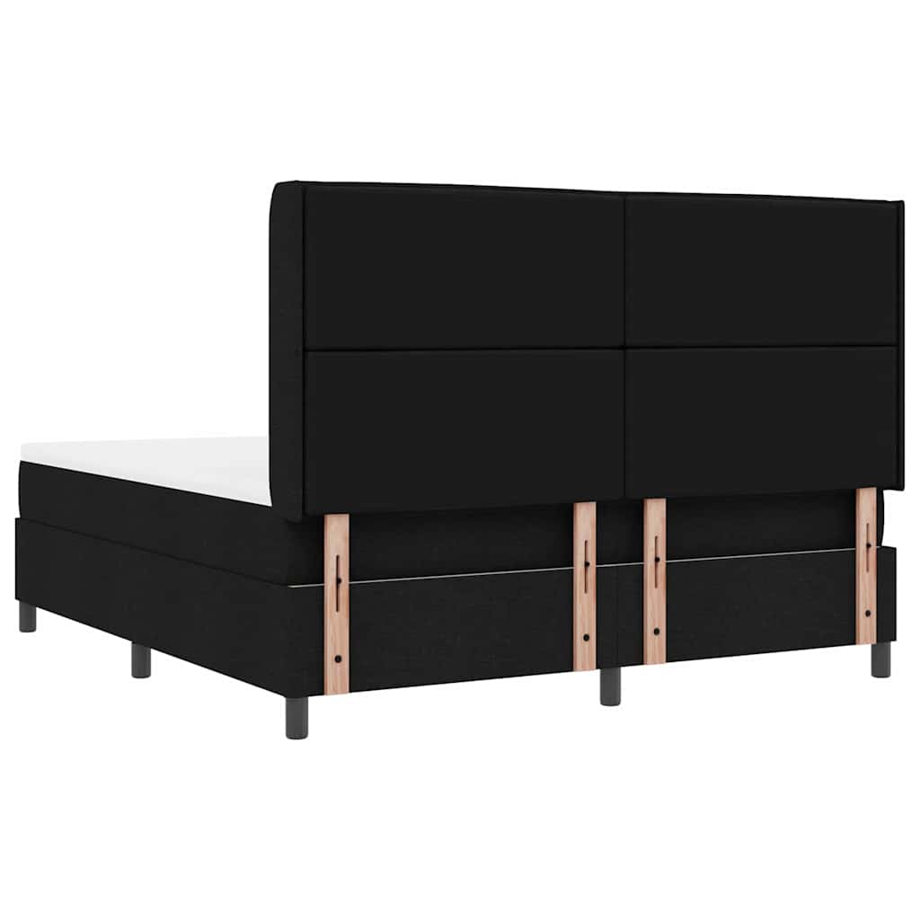 vidaXL Łóżko sprężynowe z materacem Czarny 200 x 180 cm tkanina