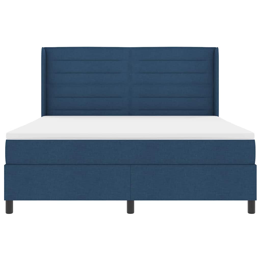 vidaXL Łóżko sprężynowe z materacem Niebieski 200 x 180 cm tkanina