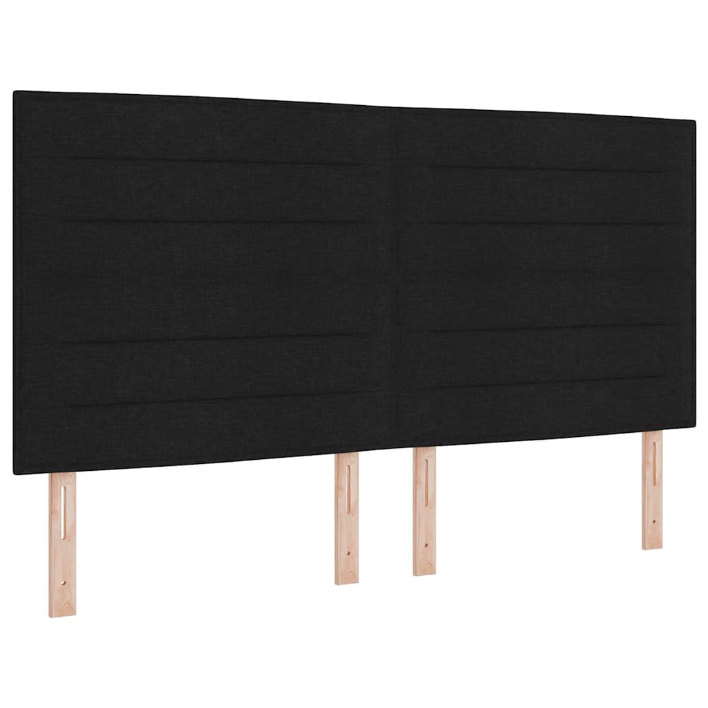 vidaXL Łóżko sprężynowe z materacem Czarny 200 x 200 cm tkanina