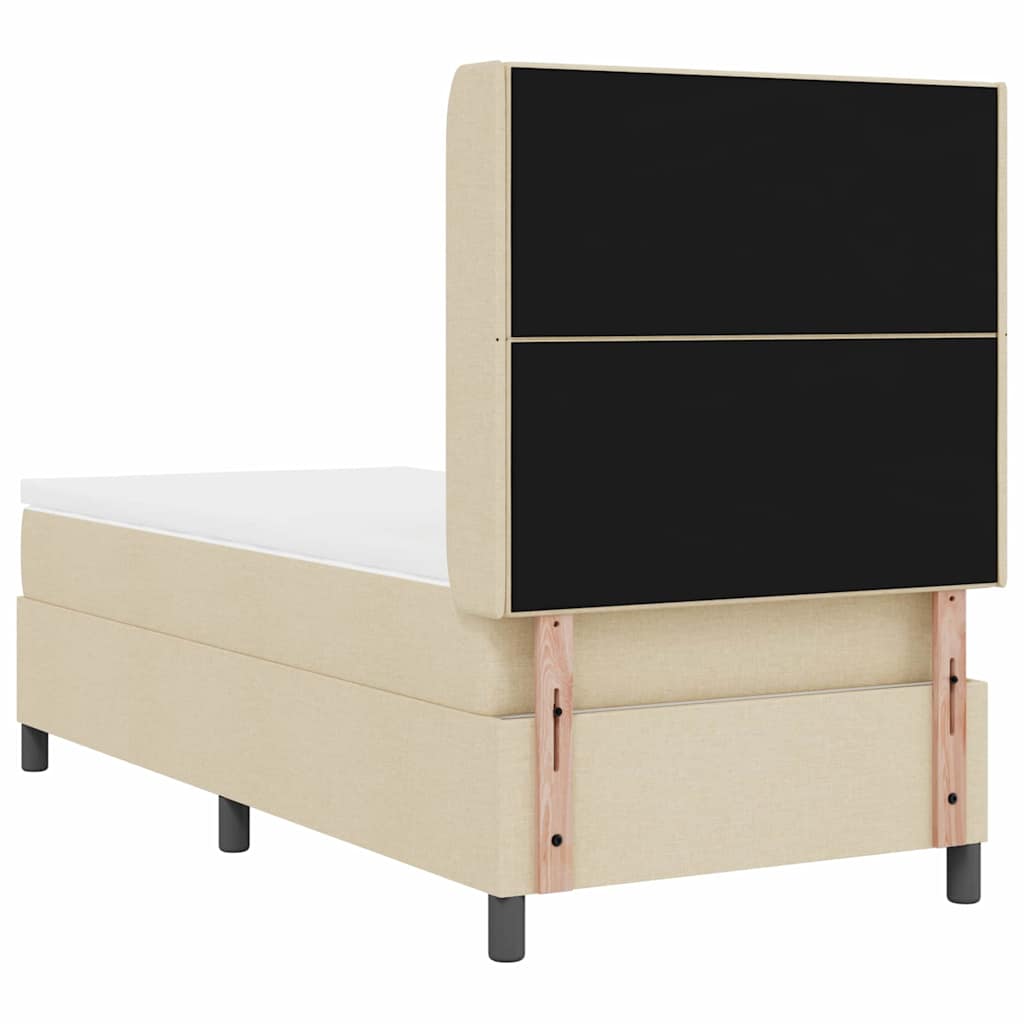 vidaXL Łóżko sprężynowe z materacem Kremowy 200 x 80 cm tkanina