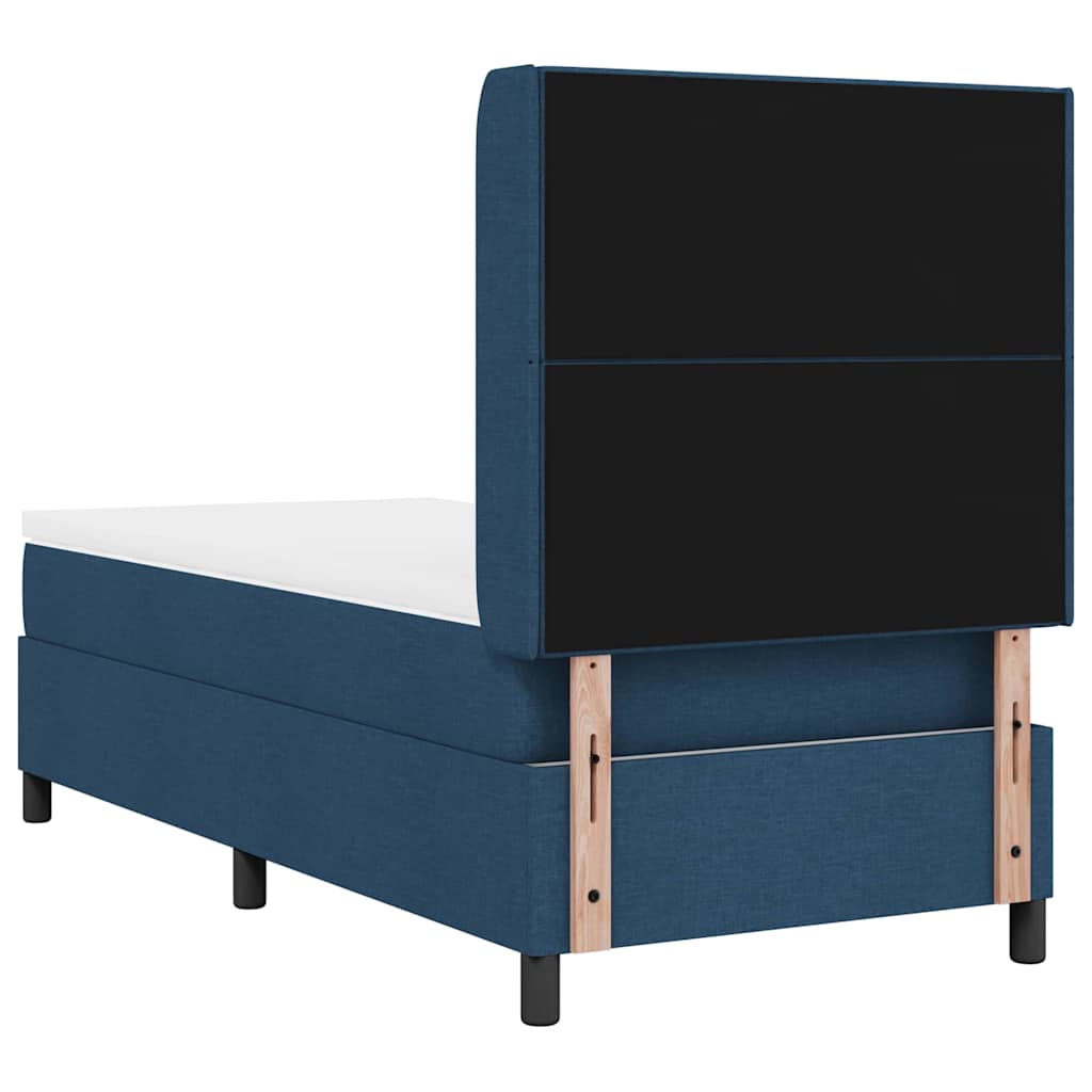 vidaXL Łóżko sprężynowe z poduszką Niebieski 200 x 90 cm tkanina