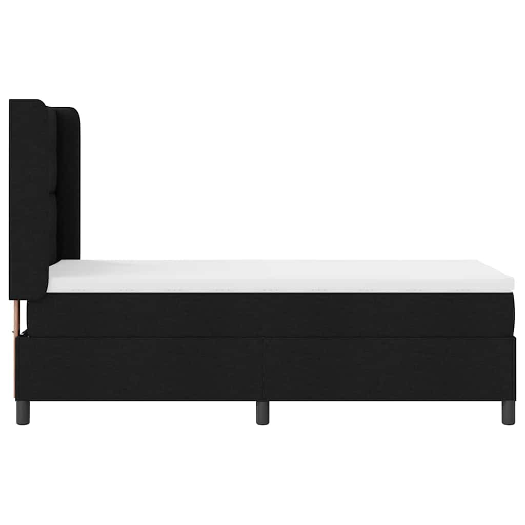 vidaXL Łóżko sprężynowe z poduszką Czarny 200 x 100 cm tkanina