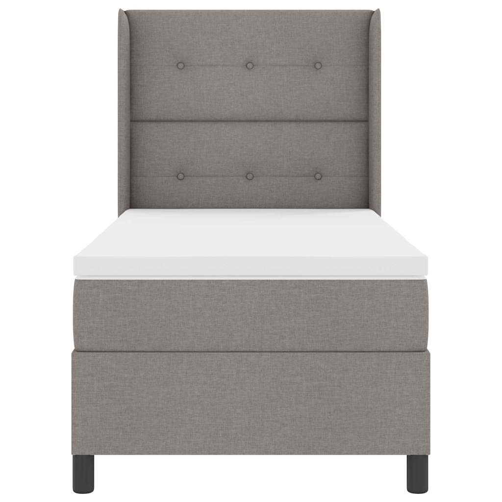 vidaXL Łóżko sprężynowe z materacem Ciemnoszary 200 x 100 cm tkanina